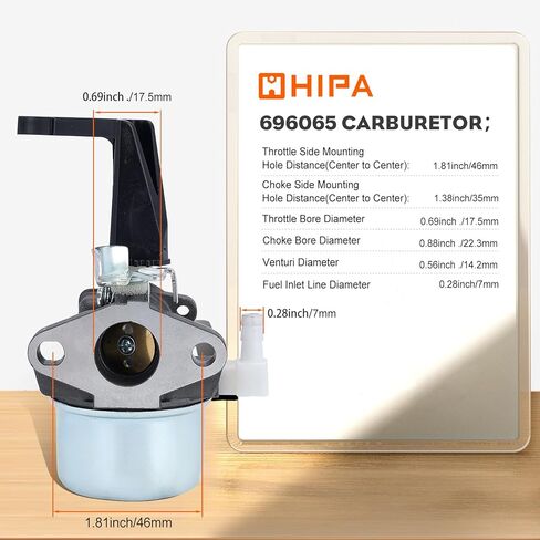 Hipa 696065 المكربن ​​استبدال 215369 697422 لـ Brigs and Straton 110402 110412 6HP 6.5HP 5HP 5.5HP 7HP مولد Intek محرك محرك الحارث مضخة مياه كارب مع حشوات التركيب in Saudi Arabia
