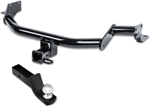Class 3 III Black 2" Receiver Tube Rear Bumper Trailer Tow Hitch Towing Mount + 2 Inch Drop Loaded Ball Compatible with 20-25 Telluride in Saudi Arabia