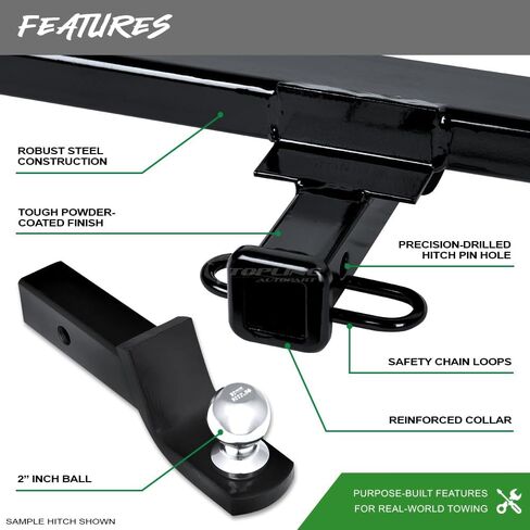 Class 3 III Black 2" Receiver Tube Rear Bumper Trailer Tow Hitch Towing Mount + 2 Inch Drop Loaded Ball Compatible with 20-25 Telluride in Saudi Arabia