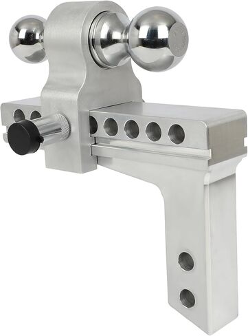 Adjustable Trailer Hitch (2inch Receiver) 8" Drop & Rise (10000 LBS GTW) Heavy Duty Aluminum Tow Hitches Dual Ball (2-5/16") Hitch Tightener Double Anti-Theft Locking Hitch Pins 96-03 for Chevrolet in Saudi Arabia