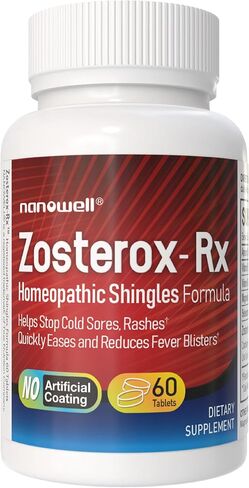 Zosterox-RX 60 Tablets X 1 Bottle - Helps Against Outbreaks & Cold Sores with No Side Effects - Helps to Quickly Ease & Reduce Symptoms of Cold Sore, & Fever Blisters (60 Count) in Kuwait
