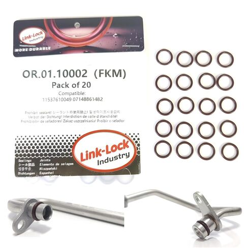 20 قطعة FKM Viton OR.01.10002 خط أنابيب الشحن التوربيني O-Ring 11537610049 07148861482 لسيارات BMW N13 B38 B48 B47 B46 N74 S58 in Kuwait