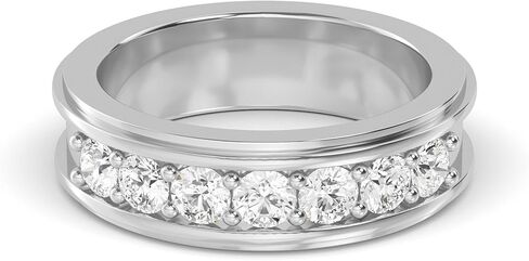 1-8 Carat (ctw) White Gold Round Cut LAB GROWN Diamond Mens Band (Color E-F Clarity VS2-SI1) in Saudi Arabia