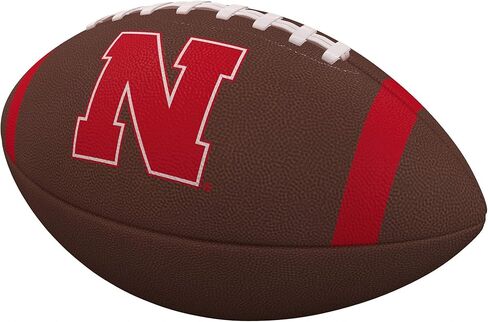 Logo Brands Officially Licensed NCAA Team Stripe Official-Size Composite Football, Brown in Saudi Arabia