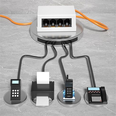 4-Way RJ45 to RJ11 Adapter Netword to Telephone Converter for Home and Office Use for Clear and Reliability Communication in Saudi Arabia