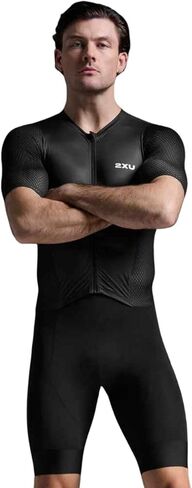 بدلة ثلاثية الأكمام Aero Hex للرجال من 2XU، أسود/أبيض in Kuwait