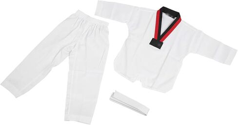 aqxreight Kids Taekwondo Uniform with Belt Polyester and Cotton Breathable Soft Kids Karate Uniform for Martial Arts Training for Boys Girls M Comfort and and Taekwondo (S) in Saudi Arabia
