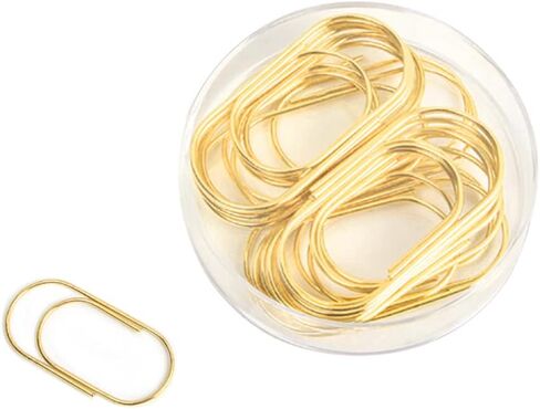Gold Jumbo Big Paper Clips, 20pcs Oversized Gold Paperclips 50mm/2 inch Non Skid Smooth Finish Steel Wire Office Supply Accessories in Saudi Arabia