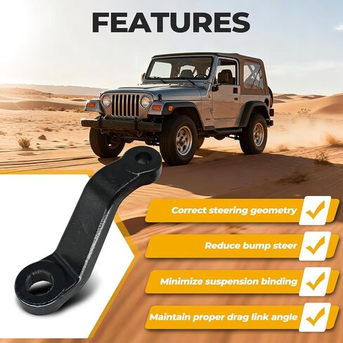 ذراع Drop Pitman متوافق مع 1987-2006 Jeep Wrangler YJ TJ، 1984-2001 Jeep Cherokee XJ & Comanche MJ، استبدال ذراع التوجيه Pitman 6605 in Kuwait