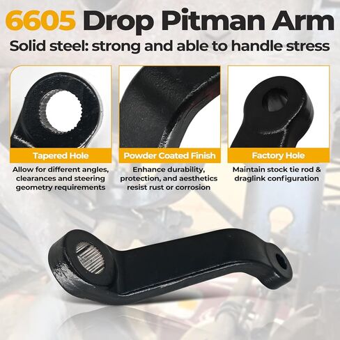 ذراع Drop Pitman متوافق مع 1987-2006 Jeep Wrangler YJ TJ، 1984-2001 Jeep Cherokee XJ & Comanche MJ، استبدال ذراع التوجيه Pitman 6605 in Kuwait