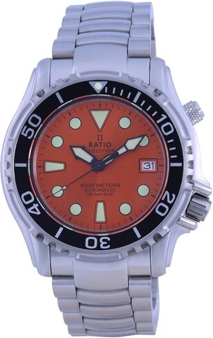 RATIO FreeDiver Dive Watch Sapphire Crystal Stainless Steel Automatic Diver Watch 1000M Water Resistant Diving Watch for Men in Saudi Arabia