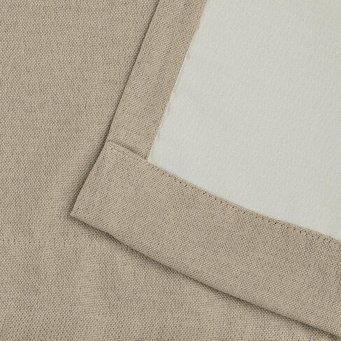 SUPERIOR Blackout Curtains, Room Darkening, Bedroom, Drapes, Kitchen, Living Room Window Accents, Sun Blocking, Thermal, 2 Pack, Linen Pattern Blackout Curtains, Set of 2, 26" x 84", Frosted Almond in Saudi Arabia