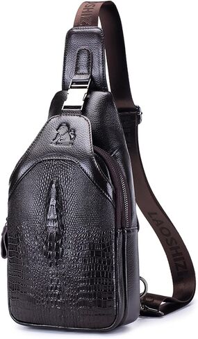 pundarika mens leather sling bags crossbody, man purses for manly men in Saudi Arabia