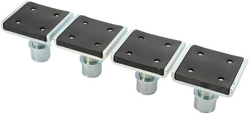 محول رفع الشاحنة واسع للغاية ومنصات رفع سيارات الدفع الرباعي - محولات رفع السيارة 4 قطع للمصاعد ذات العمودين | سعة 3-5 طن، مطاط مضاد للانزلاق لحماية الطلاء والإطار (فضي/أسود) in Kuwait