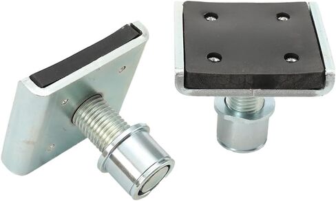 محول رفع الشاحنة واسع للغاية ومنصات رفع سيارات الدفع الرباعي - محولات رفع السيارة 4 قطع للمصاعد ذات العمودين | سعة 3-5 طن، مطاط مضاد للانزلاق لحماية الطلاء والإطار (فضي/أسود) in Kuwait