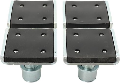 محول رفع الشاحنة واسع للغاية ومنصات رفع سيارات الدفع الرباعي - محولات رفع السيارة 4 قطع للمصاعد ذات العمودين | سعة 3-5 طن، مطاط مضاد للانزلاق لحماية الطلاء والإطار (فضي/أسود) in Kuwait