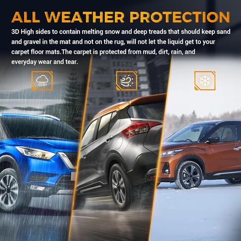 سجادات أرضية لسيارة Nissan Kicks 2018-2024، تناسب جميع الأحوال الجوية، غطاء كامل للحماية، بطانات أرضية الصف الأول والثاني، سجادات السيارة in Kuwait