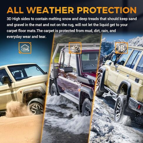 سجادات أرضية لسيارة Toyota Landcruiser 2024، تناسب جميع الأحوال الجوية، غطاء كامل للحماية، بطانات أرضية الصف الأول والثاني، سجادات السيارة in Kuwait