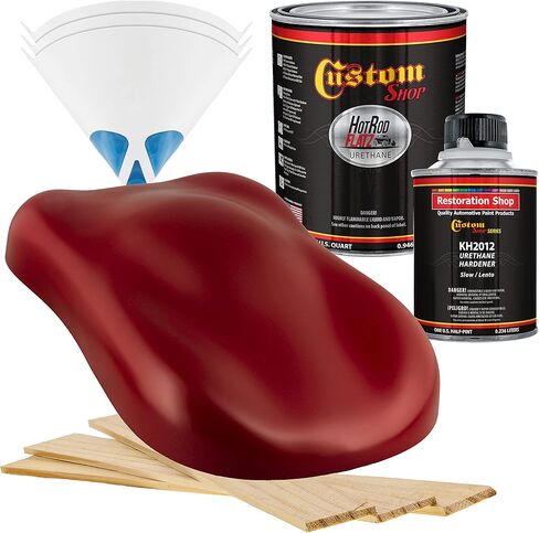 متجر مخصص - هالابينو أحمر ساطع - طلاء تلقائي من Hot Rod Flatz Flat Matte Satin Urethane - مجموعة طلاء كاملة ربع لتر - سيارات احترافية منخفضة اللمعان، طلاء لشاحنات السيارات، نسبة مزيج 4:1 in Kuwait