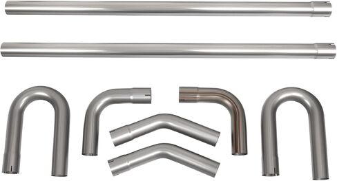 409 Steel 3'' Inch DIY Custom Mandrel Exhaust Pipe Tube Pipe,48'' Straight Pipe,3'' OD Straight & Mandrel Bend Pipe(45/90/180 Degree) Kit,Custom Fitment For Exhaust System 8PCS in Saudi Arabia