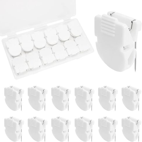 12 Pcs Cubicle Clips for Fabric Panels, Strong Hold Plastic Cubicle Hooks Wall Clips for Hanging Photos Notes Memos Pictures, Office Partition Accessories Push Pin Style, Standard Size in Saudi Arabia