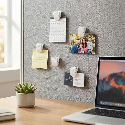 12 Pcs Cubicle Clips for Fabric Panels, Strong Hold Plastic Cubicle Hooks Wall Clips for Hanging Photos Notes Memos Pictures, Office Partition Accessories Push Pin Style, Standard Size in Saudi Arabia