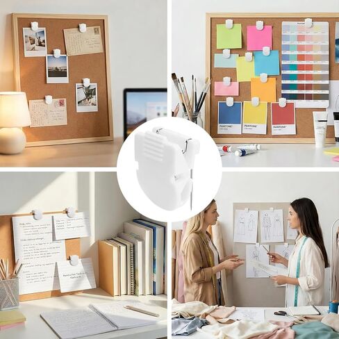 12 Pcs Cubicle Clips for Fabric Panels, Strong Hold Plastic Cubicle Hooks Wall Clips for Hanging Photos Notes Memos Pictures, Office Partition Accessories Push Pin Style, Standard Size in Saudi Arabia