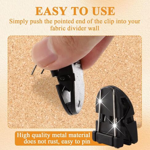 20 PCS Cubicle Clips, Plastic Cubicle Clips for Fabric Walls for Hanging Photos, Notes, Memos(Black) in Kuwait