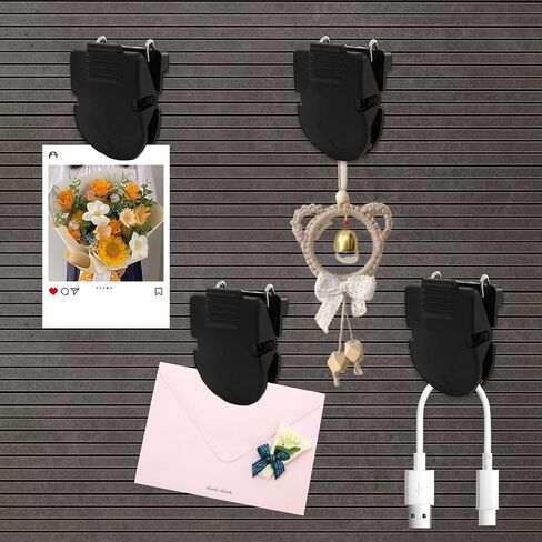 20 PCS Cubicle Clips, Plastic Cubicle Clips for Fabric Walls for Hanging Photos, Notes, Memos(Black) in Kuwait