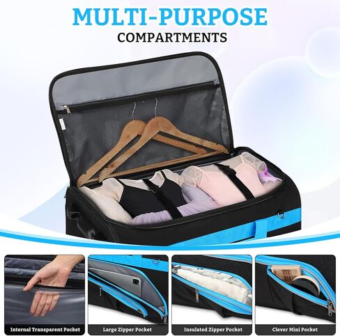 Dance Bag with Garment Rack - 23 Inch Professional Dance Competition Duffle Bag with Rack - Wheeled Dance Suitcase with Multiple Pockets for Dancers, Athlete, Travelers, and Livestreamer in Saudi Arabia