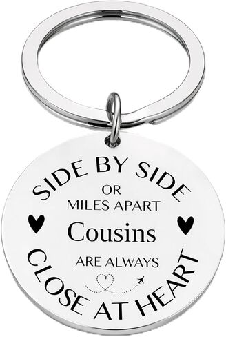 Family Keychain, Side By Side or Miles Apart Family Will Always Be Connected By Heart Jewelry Gift … in Kuwait