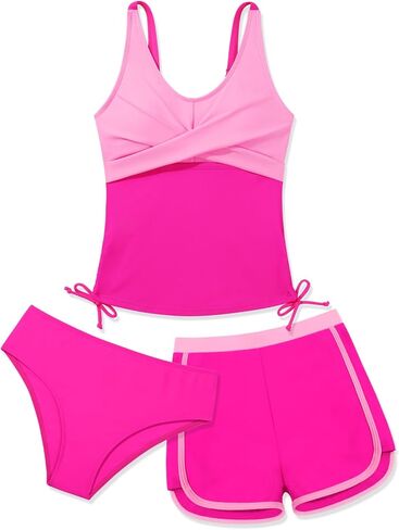 Girls Swimsuits Tankini Set with Shorts Criss Cross Bathing Suits Tween Teen Juniors Girl Two Piece Swimwear in Saudi Arabia