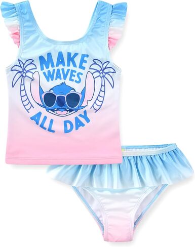 Disney Lilo & Stitch Girls UPF 50+ Bathing Suit Tankini and Bikini Bottom Swimsuit Set for Toddler and Big Kids in Saudi Arabia
