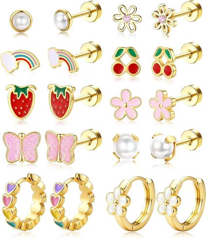 SAILIMUE Hypoallergenic Flat Back Earrings for Girls Kids Toddler Women in Kuwait