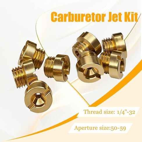 1/4-32 50-59 Sizes Gas Main Jets Assortment Kit Compatible with Holley Carburetors (20pcs Total: 2pcs Per Size) in Kuwait