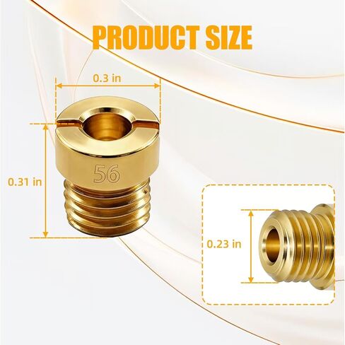 1/4-32 50-59 Sizes Gas Main Jets Assortment Kit Compatible with Holley Carburetors (20pcs Total: 2pcs Per Size) in Kuwait