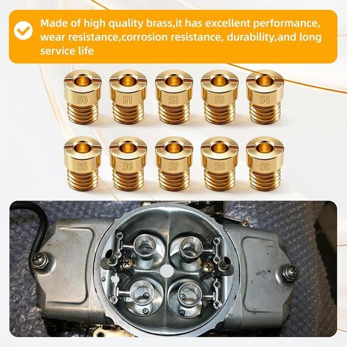 1/4-32 50-59 Sizes Gas Main Jets Assortment Kit Compatible with Holley Carburetors (20pcs Total: 2pcs Per Size) in Kuwait