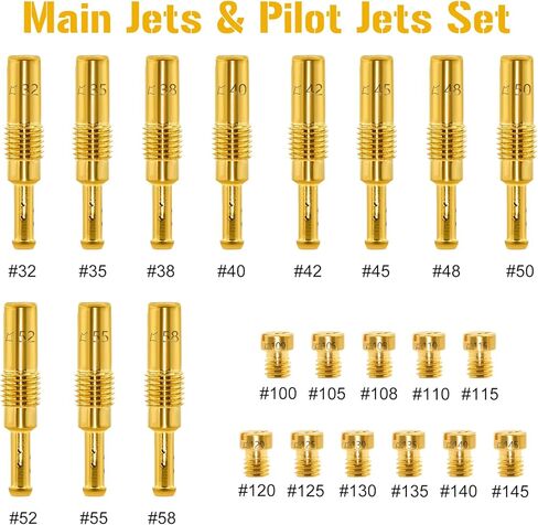 22 Pcs Carburetor Jet Kit — 11 Main & 11 Pilot Jets for PE PWK PZ CG PHBG Carbs, Compatible with Nibbi Honda Keihin Yamaha OKO CVK PWM in Kuwait