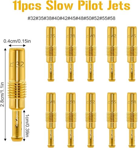 22 Pcs Carburetor Jet Kit — 11 Main & 11 Pilot Jets for PE PWK PZ CG PHBG Carbs, Compatible with Nibbi Honda Keihin Yamaha OKO CVK PWM in Kuwait