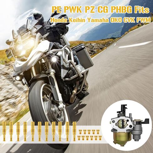 22 Pcs Carburetor Jet Kit — 11 Main & 11 Pilot Jets for PE PWK PZ CG PHBG Carbs, Compatible with Nibbi Honda Keihin Yamaha OKO CVK PWM in Kuwait