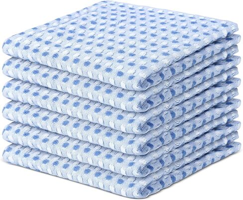 قماشية طبق القطن VISTA VISTA 100 ٪ (حزمة من 6) - خرق الأطباق لغسل أطباق - مناشف المطبخ القابلة لإعادة الاستخدام والامتصاص للغاية - خرق المطبخ متعددة الأغراض - (12 "× 12" - قرص العسل متعدد الألوان) in Kuwait