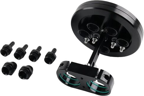 Fuel Pump Hanger Assembly Twin Fuel Pump Bracket 39mm Suits Single/Dual 39mm-40mm Compatible For Walbro Pumps Aluminum Black in Kuwait