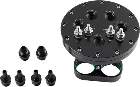 Fuel Pump Hanger Assembly Twin Fuel Pump Bracket 39mm Suits Single/Dual 39mm-40mm Compatible For Walbro Pumps Aluminum Black in Kuwait