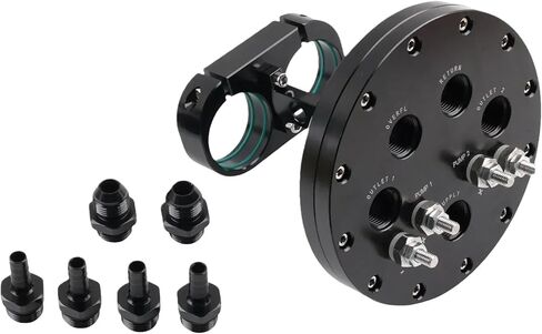 Fuel Pump Hanger Assembly Twin Fuel Pump Bracket 39mm Suits Single/Dual 39mm-40mm Compatible For Walbro Pumps Aluminum Black in Kuwait