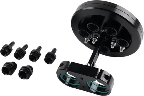 Fuel Pump Hanger Assembly Twin Fuel Pump Bracket 39mm Suits Single/Dual 39mm-40mm Compatible For Walbro Pumps Aluminum Black in Kuwait