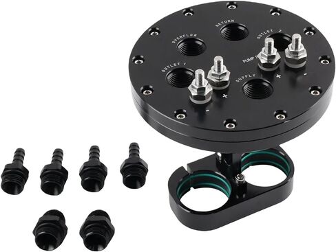 Fuel Pump Hanger Assembly Twin Fuel Pump Bracket 39mm Suits Single/Dual 39mm-40mm Compatible For Walbro Pumps Aluminum Black in Kuwait