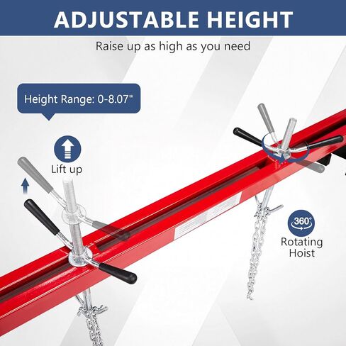 Engine Support Bar 1100lbs Capacity Motor Transverse Bar with 2 Points Lift Holder Dual Hook Cross Hoist Engine Hoist for Home Garages Auto Repair Shop in Saudi Arabia