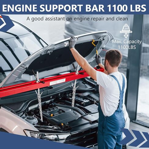 Engine Support Bar 1100lbs Capacity Motor Transverse Bar with 2 Points Lift Holder Dual Hook Cross Hoist Engine Hoist for Home Garages Auto Repair Shop in Saudi Arabia