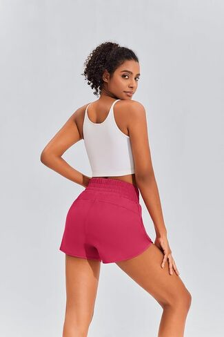 Athletic Shorts for Women High Waisted Gym Workout Running Short with Zip Pockets in Saudi Arabia