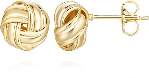 14K Gold Stud Earrings for Womens Stud Earrings Small Round Knot Earring Studs Twisted Hypoallergenic Earring in Saudi Arabia